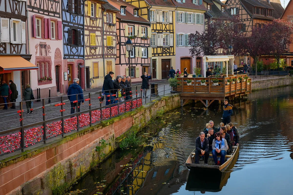 The Tanners' Quarter Rue des Tanneurs and the Lauch Riverbank in Colmar