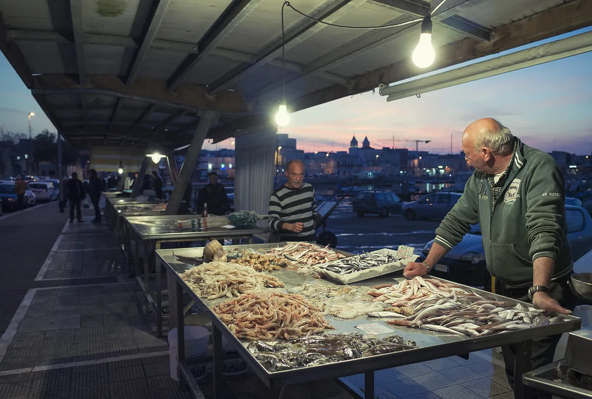 Bari Fish Market Mercato del Pesce on the Waterfront in Bari