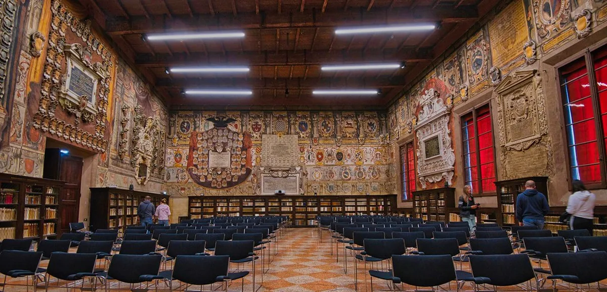 Archiginnasio Library and the University Quarter in Bologna